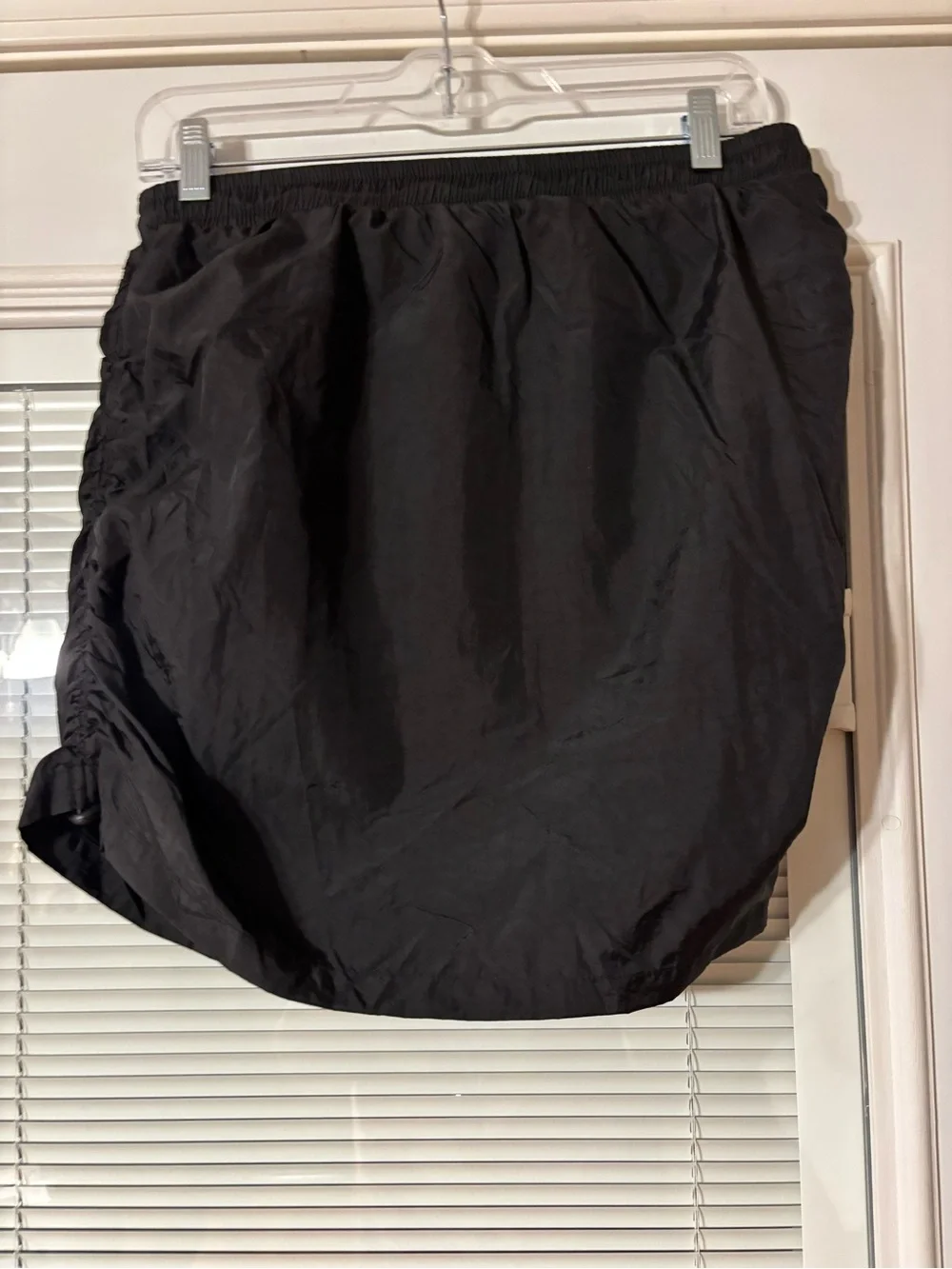 SHEIN Black Elastic Waist Nylon Skirt